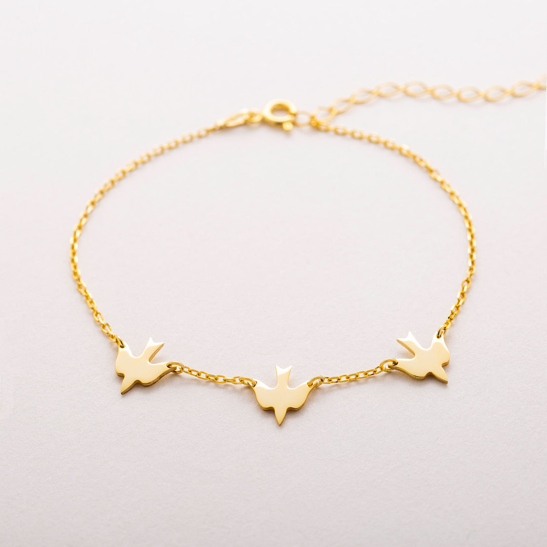 Bird charm bracelet mothers day gift