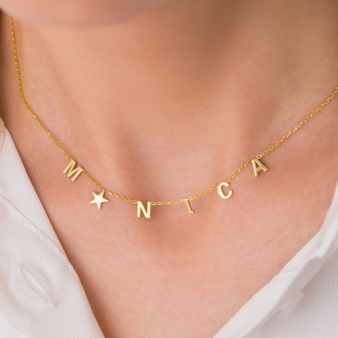 Personalized Christmas gifts for her Name Necklace with uppercase letters Valentine's Day Gift Mother's Day Gift Mom Gift Mama Gift