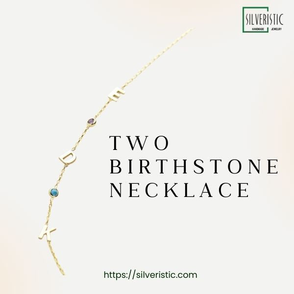 Two Birthstone Necklace Silveristic