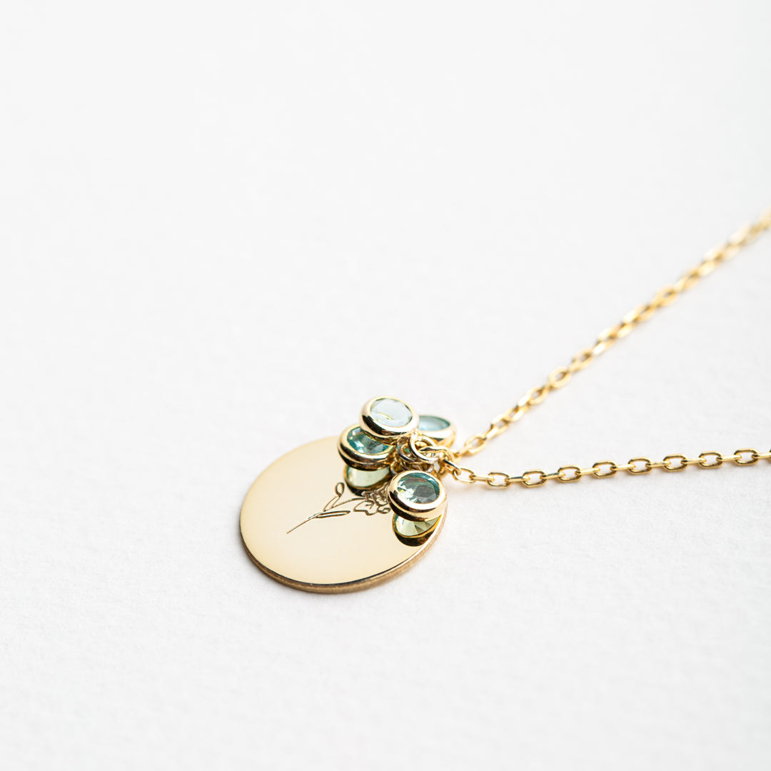 gold personalized necklace with chain