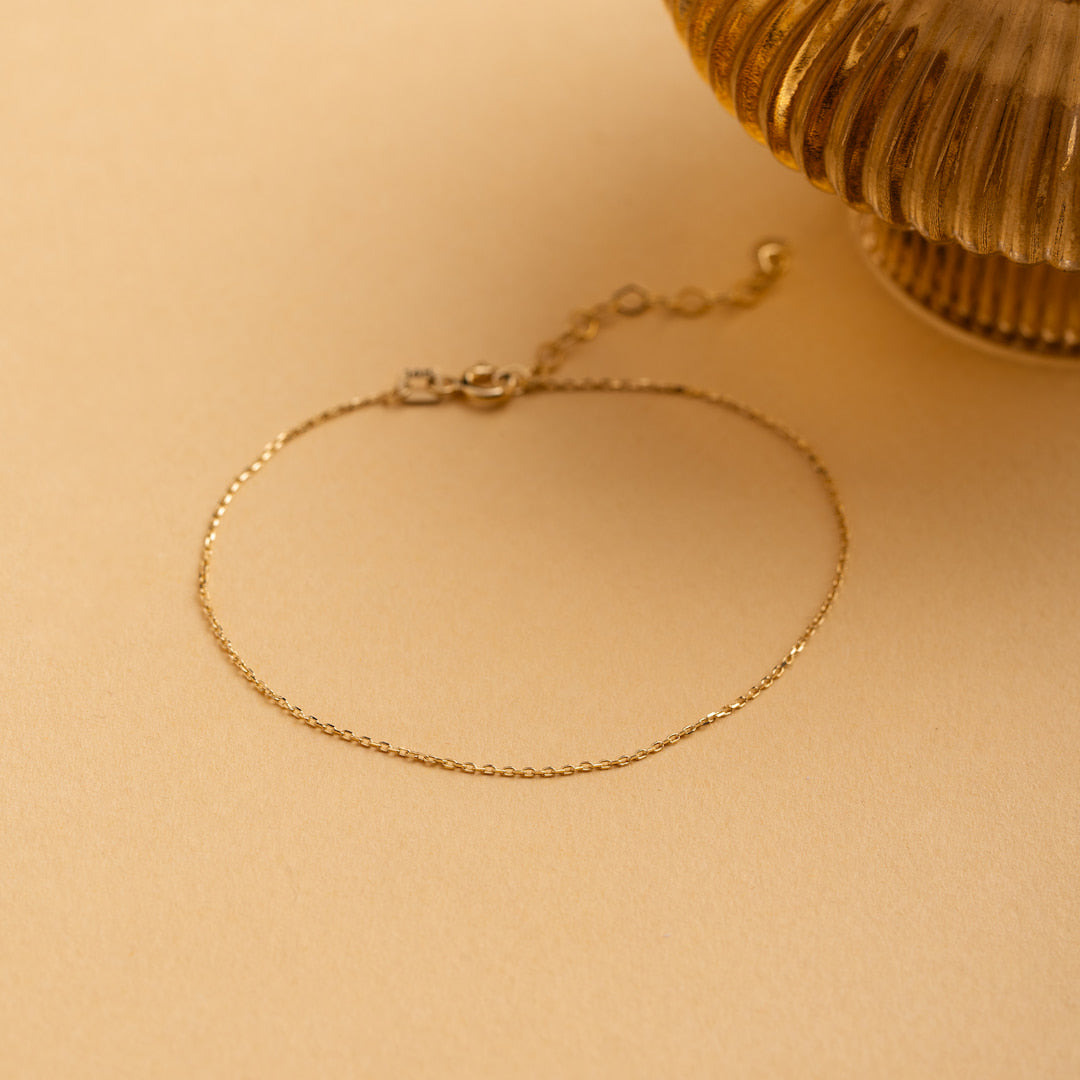 14K Solid Gold Chain Bracelet