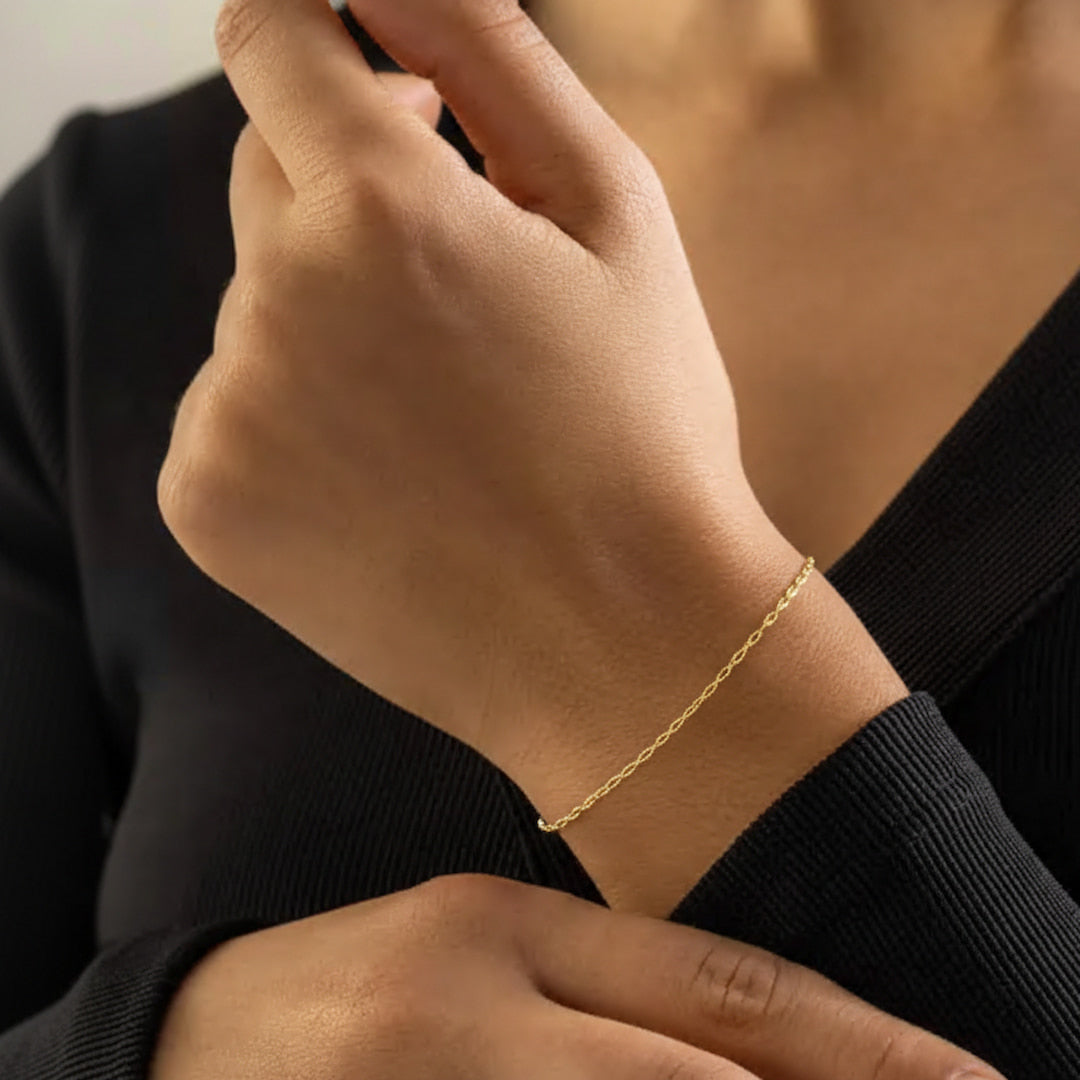 14K Solid Gold Chain Bracelet