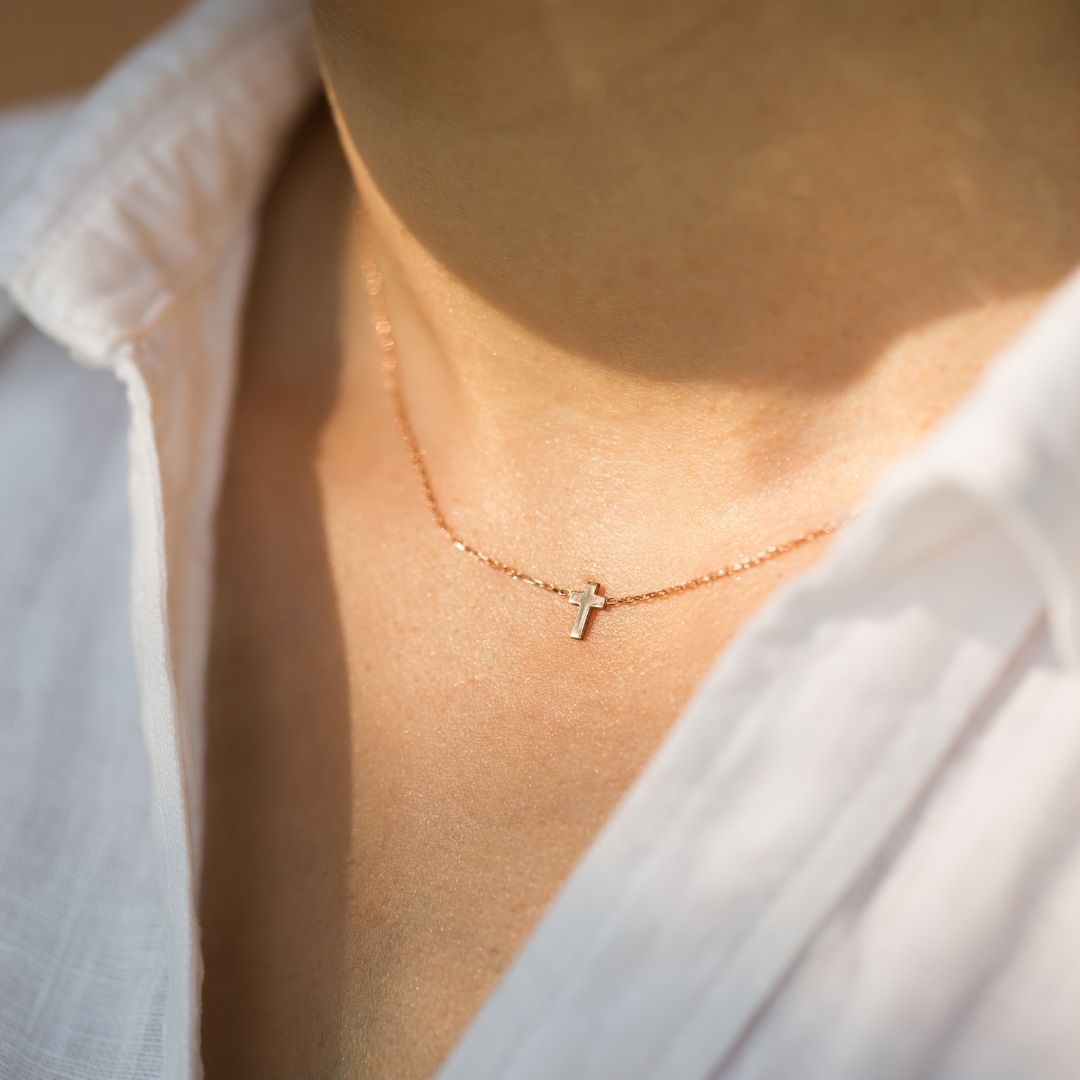14K Gold Cross Necklace