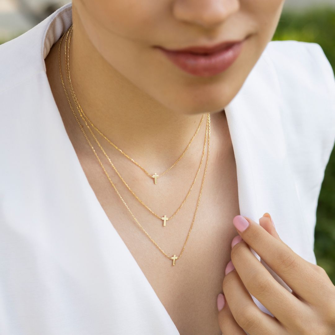 14K Gold Cross Necklace price