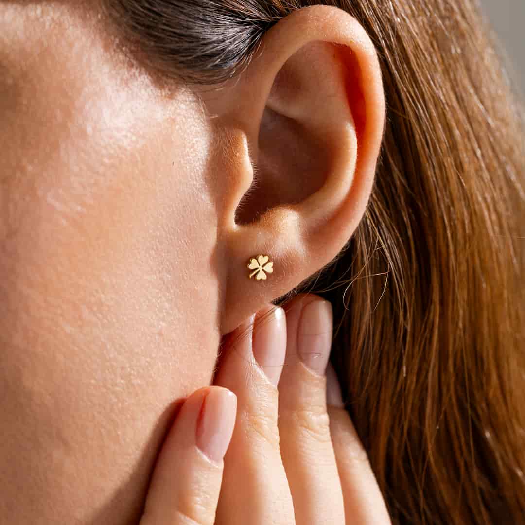 14K Solid Gold 6mm Stud Earrings