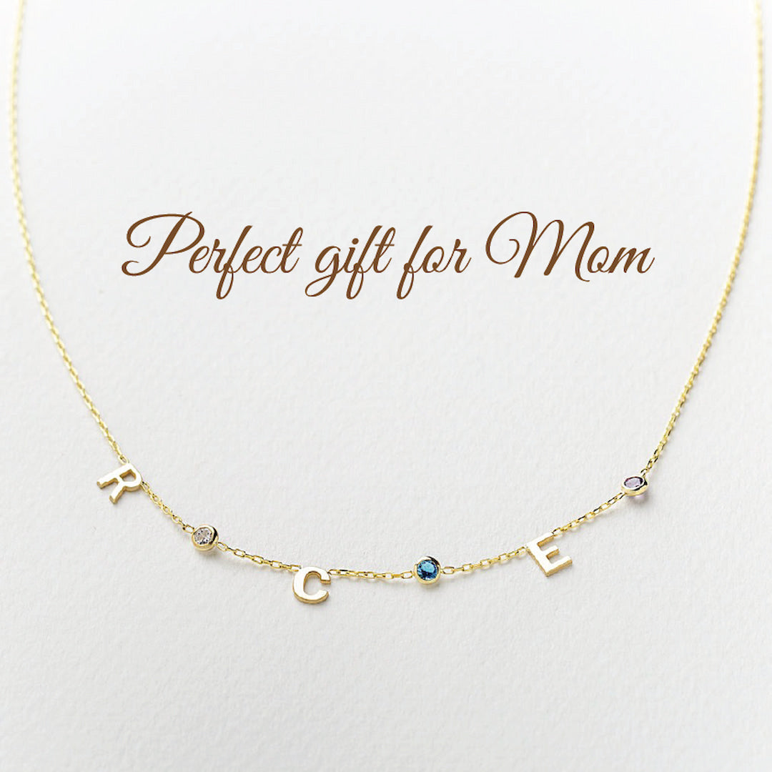 14K Solid Gold Birthstone Necklace