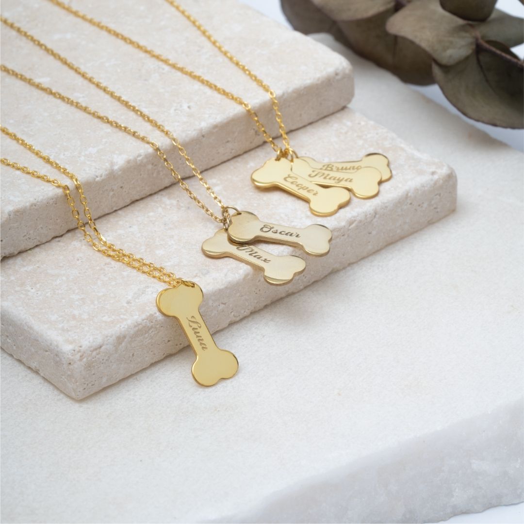 Engraved Dog Bone Necklace