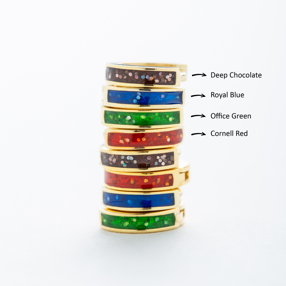 Opal Inlay Huggie Earrings