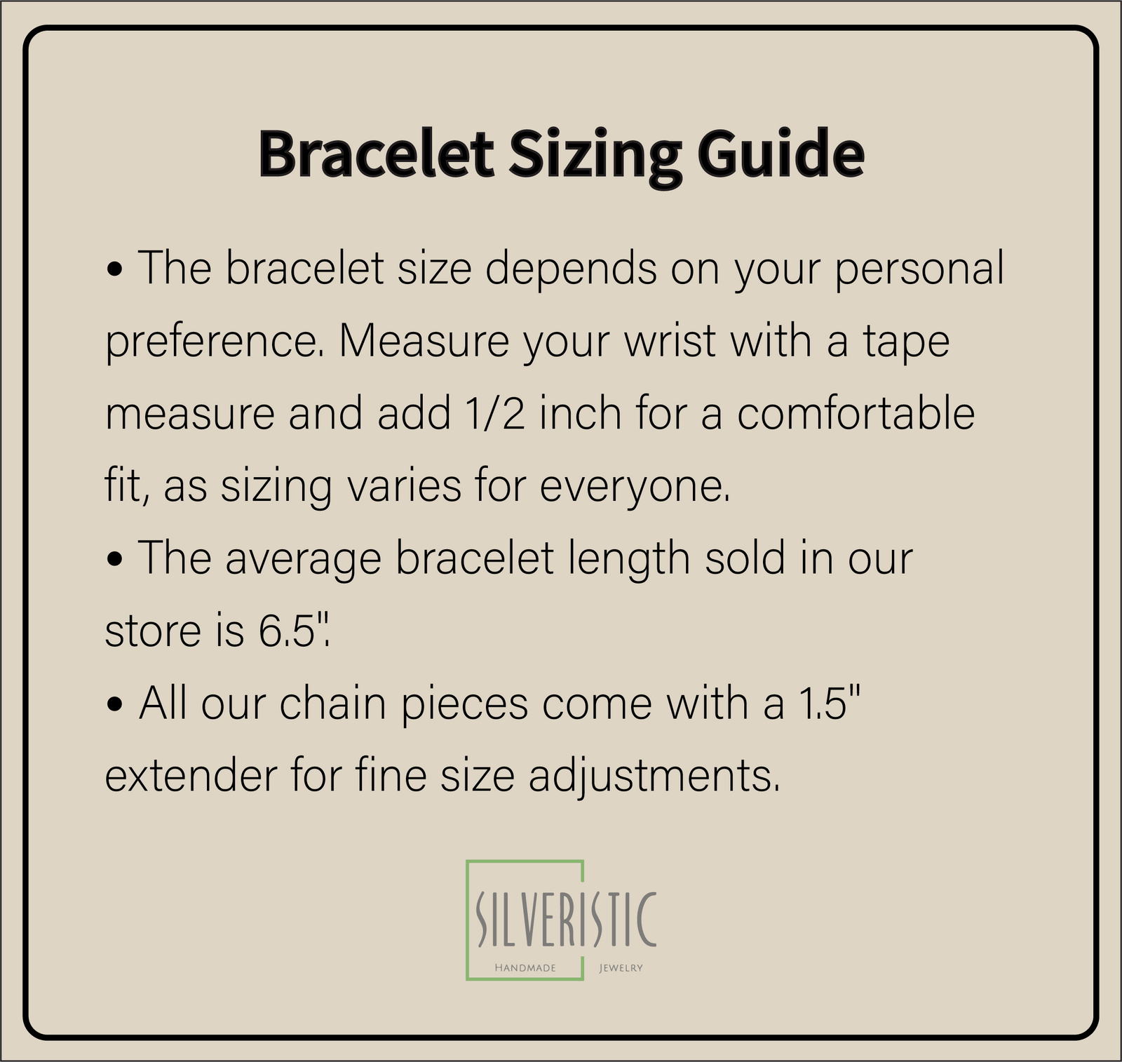 Bracelet Sizing Guide