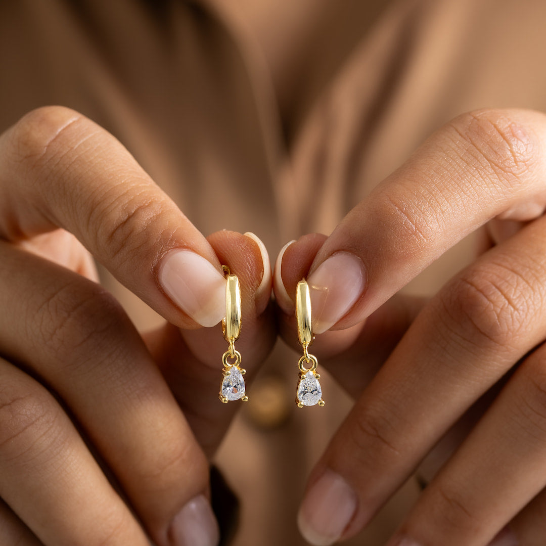 Huggie Hoop Birthstone Earrings