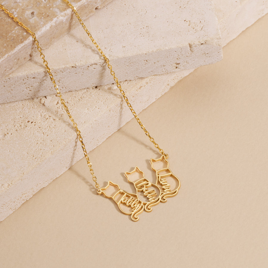 Personalized Cat Necklace with Names
