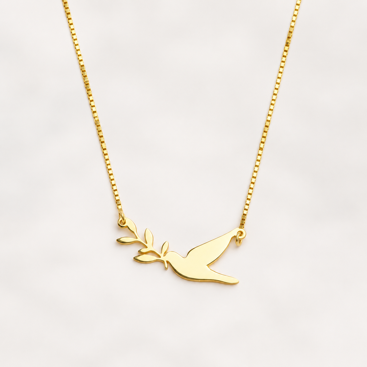 Dove Necklace with Olive Branch