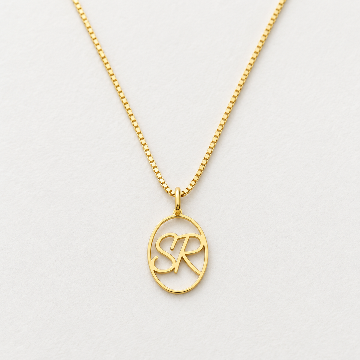 Personalized Oval Monogram Initial Necklace