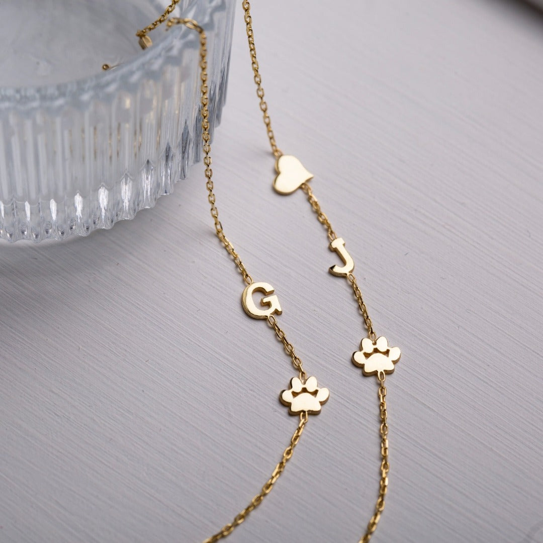 Paw Letter Bracelet