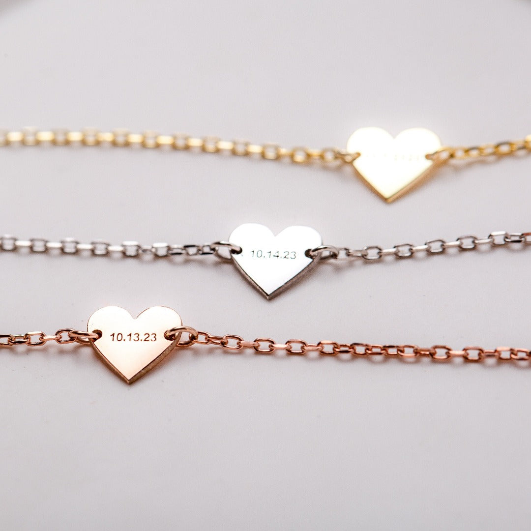 Engraved Heart Bracelet