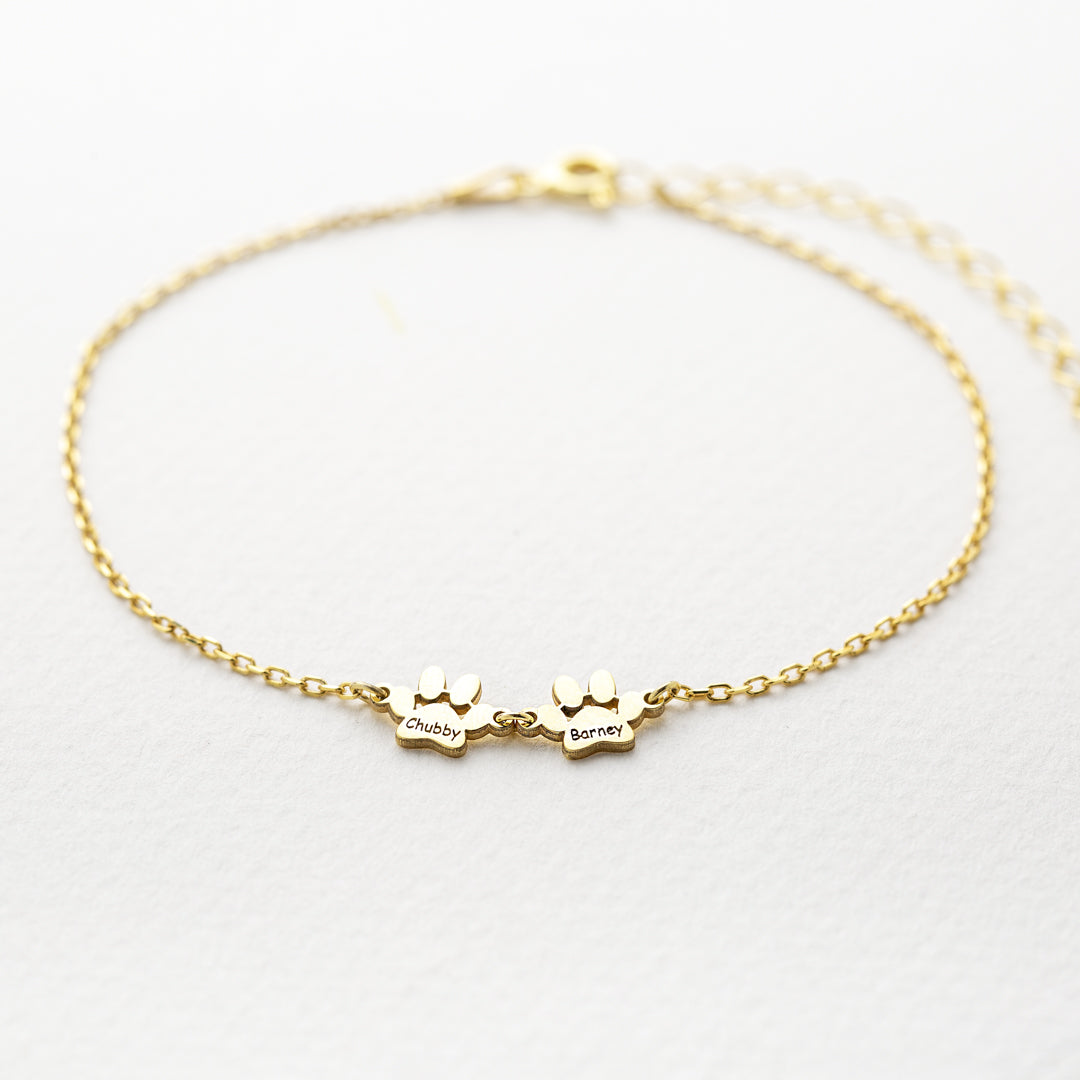 Custom Engraved Paw Bracelet