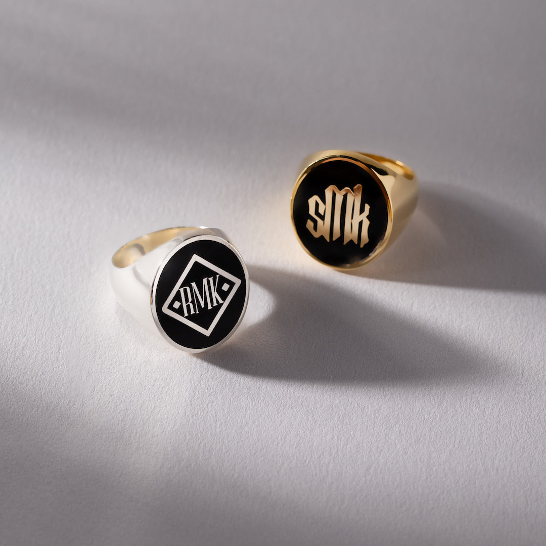 Personalized Signet Ring with Initials