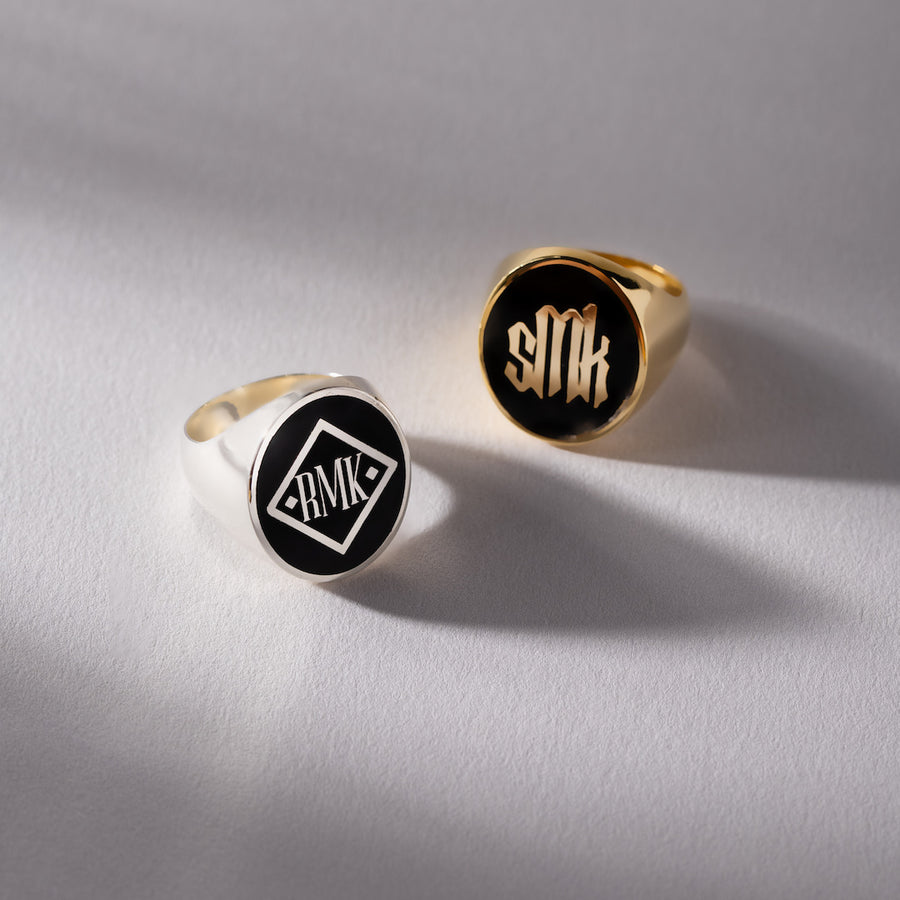 Personalized Signet Ring with Initials