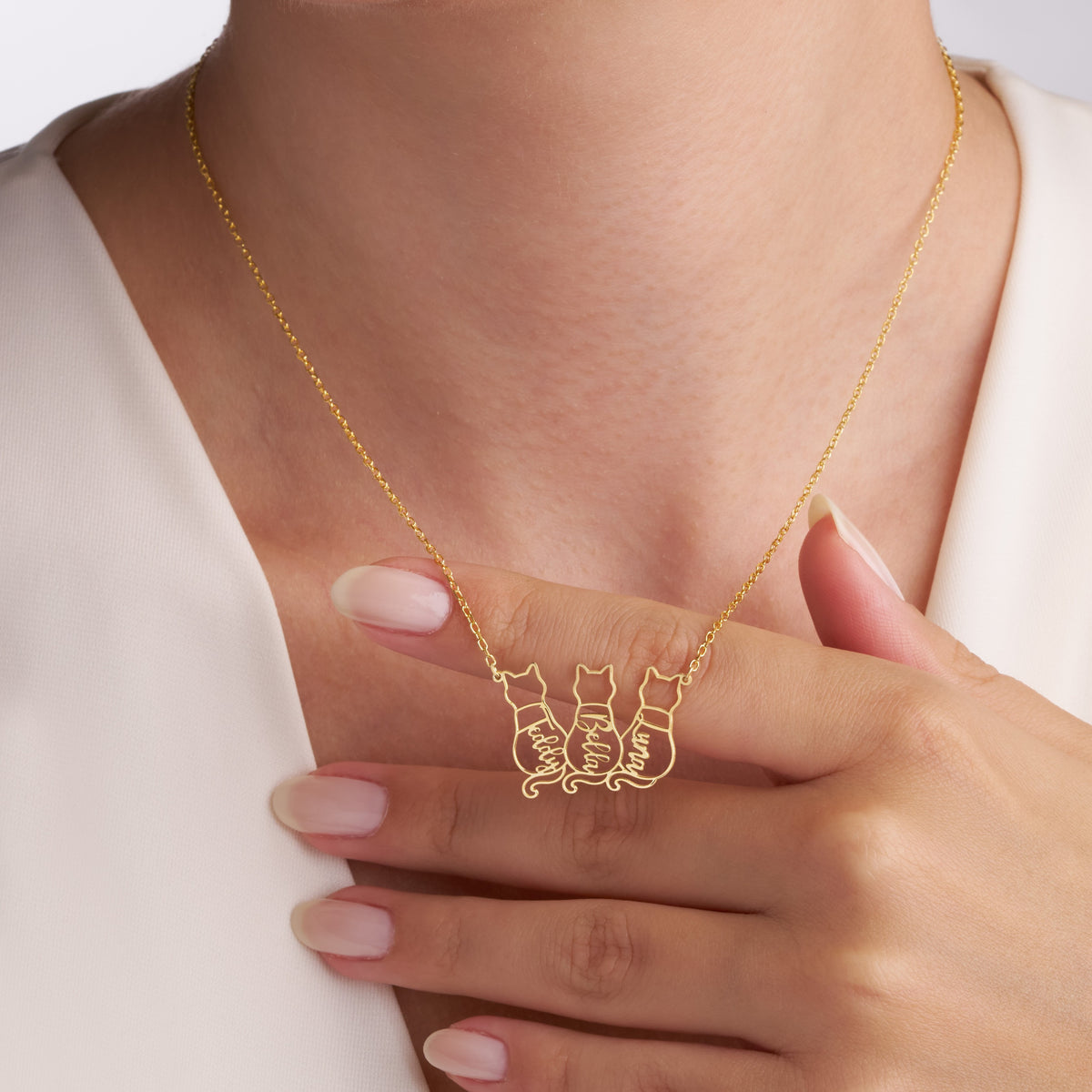 Personalized Cat Necklace with Names