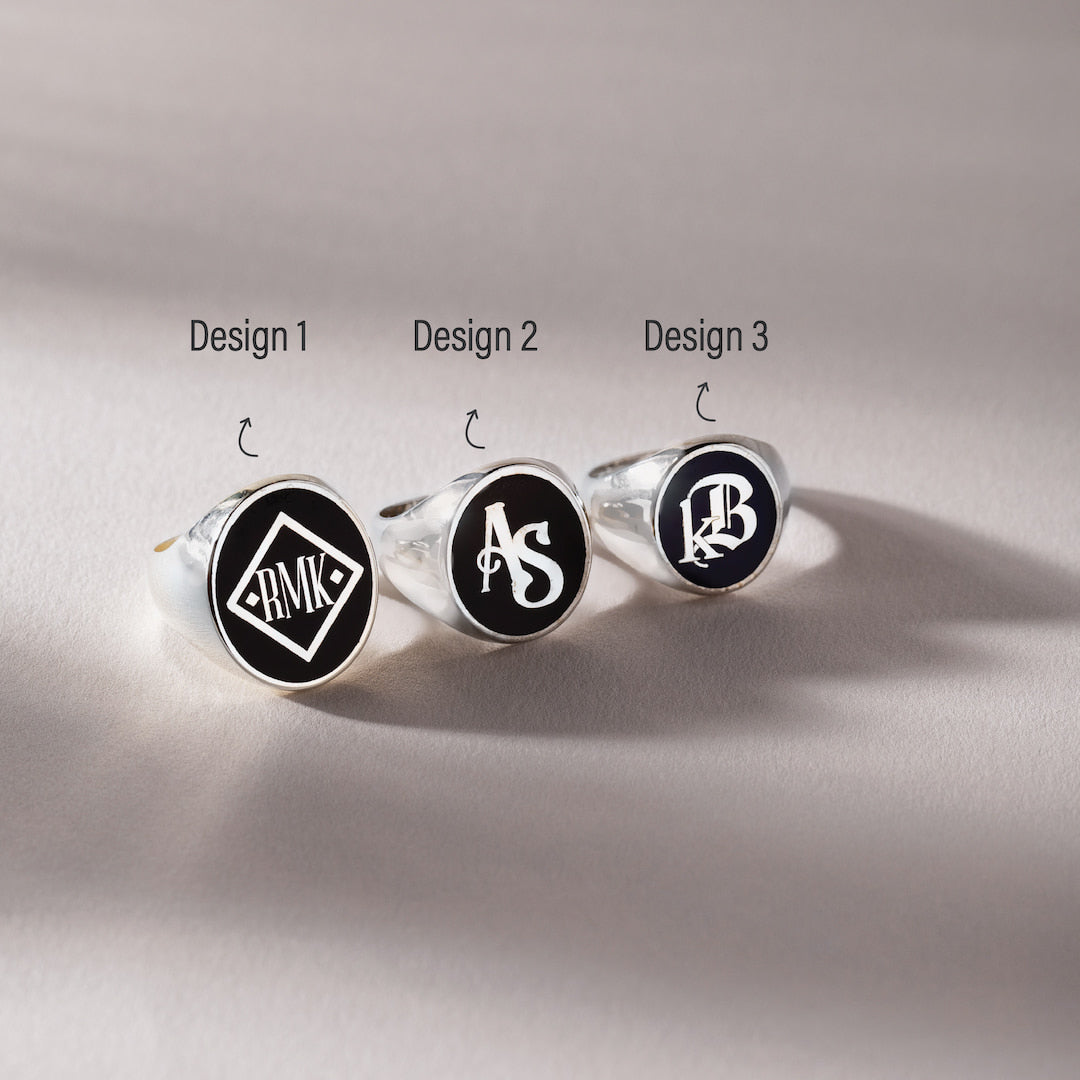 Personalized Signet Ring with Initials