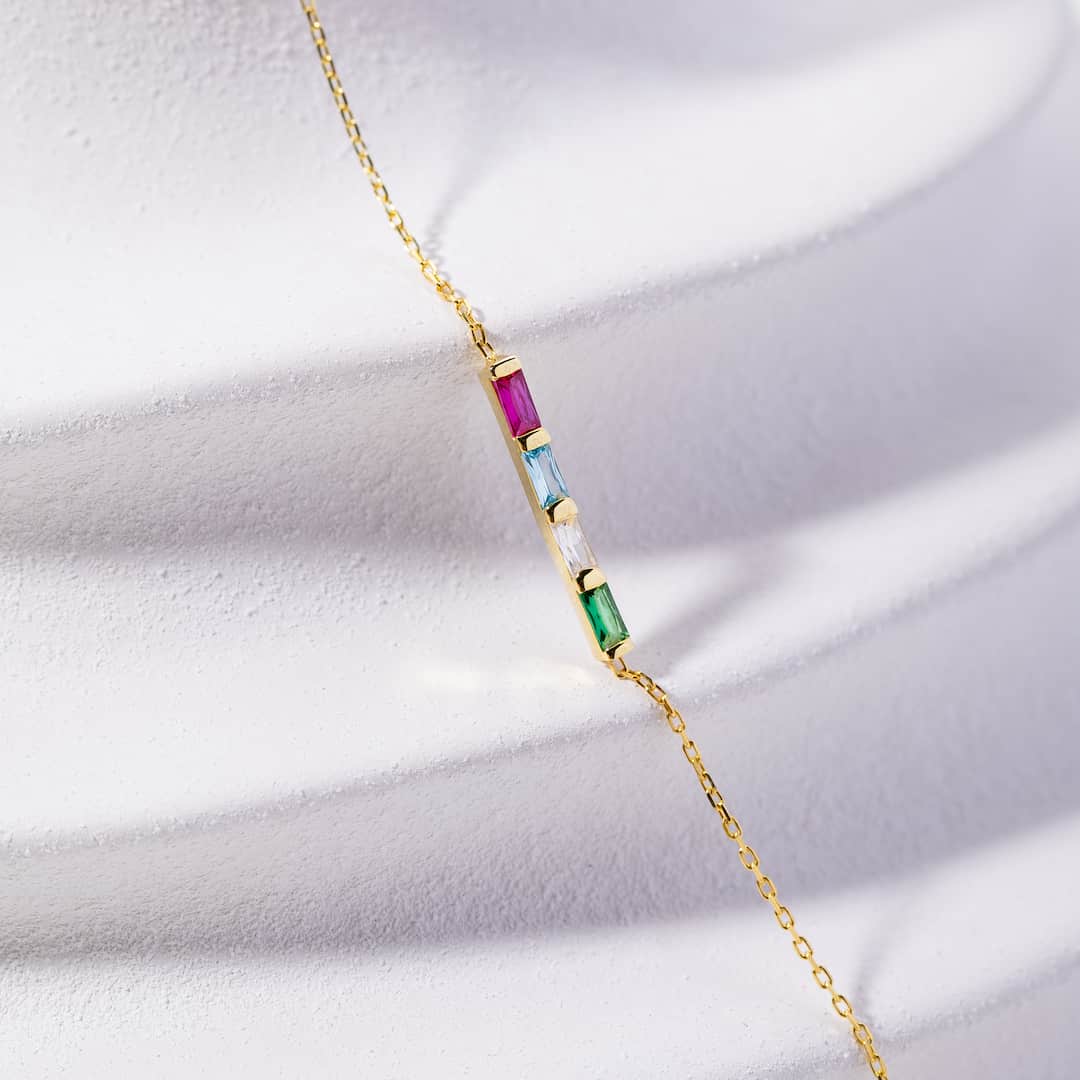Personalized Baguette Birthstone