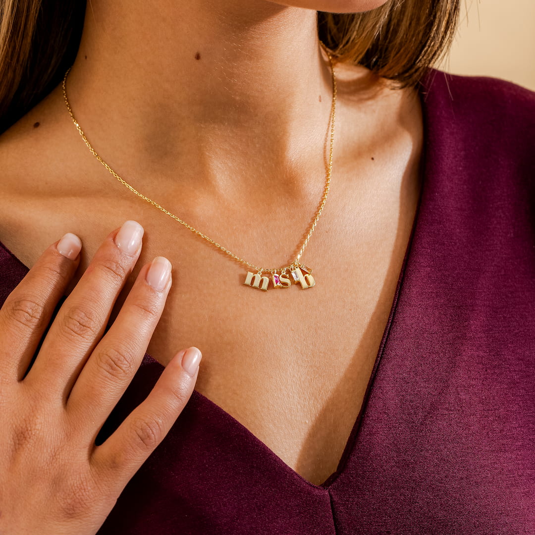 Baguette Initial Charm