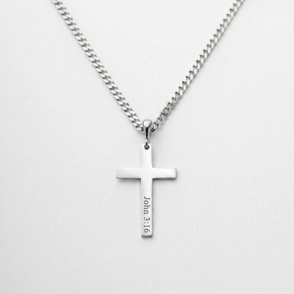 Engraved Cross Necklace