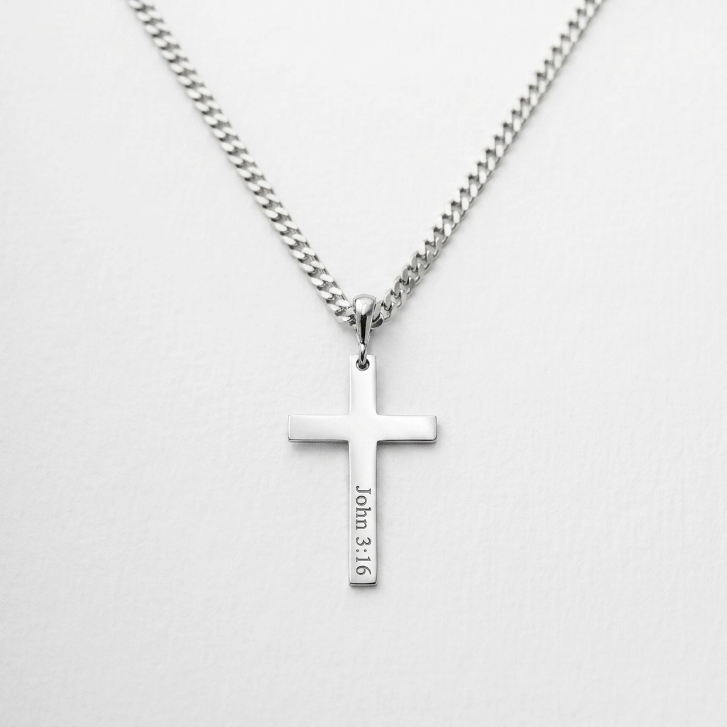 Engraved Cross Necklace
