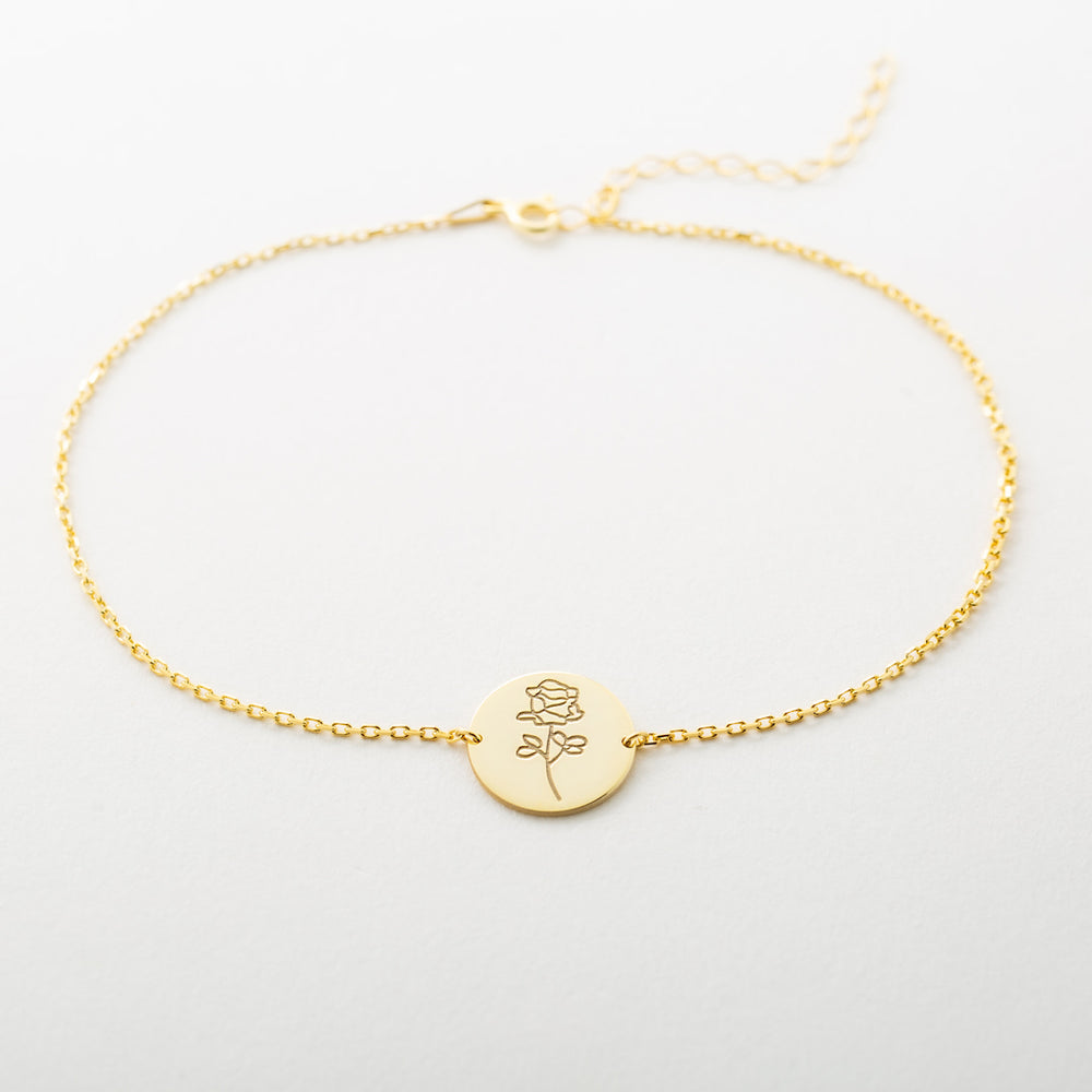 Custom Birth Flower Bracelet