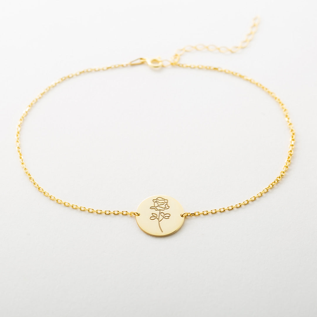 Custom Birth Flower Bracelet