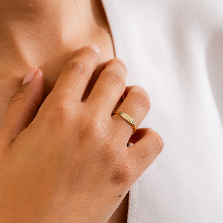 14K Solid Gold Birthstone Ring