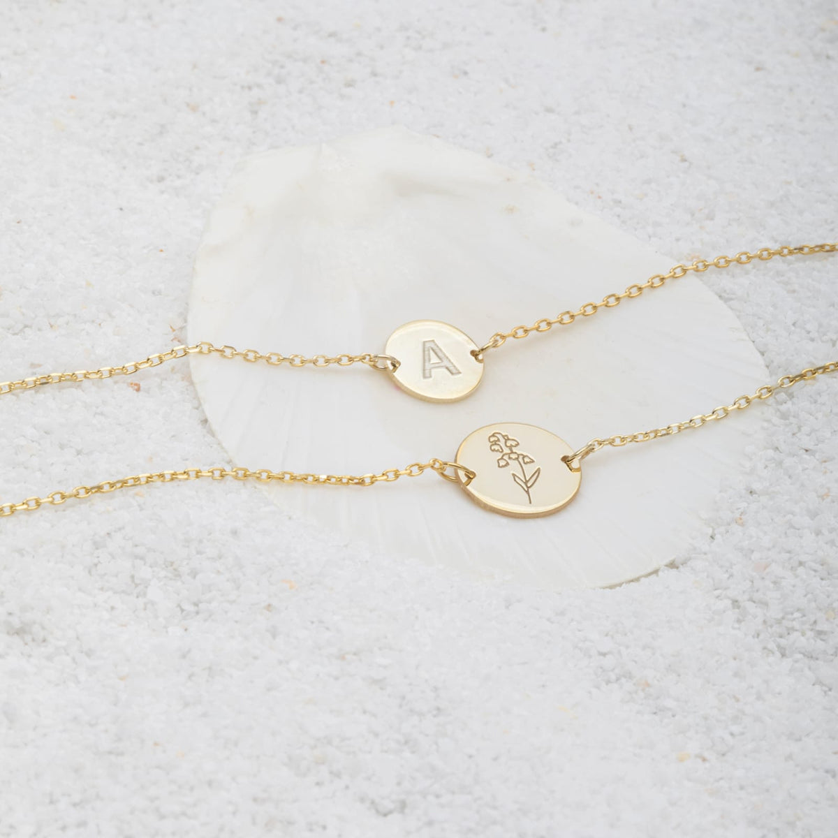Custom Birth Flower Disk Anklet