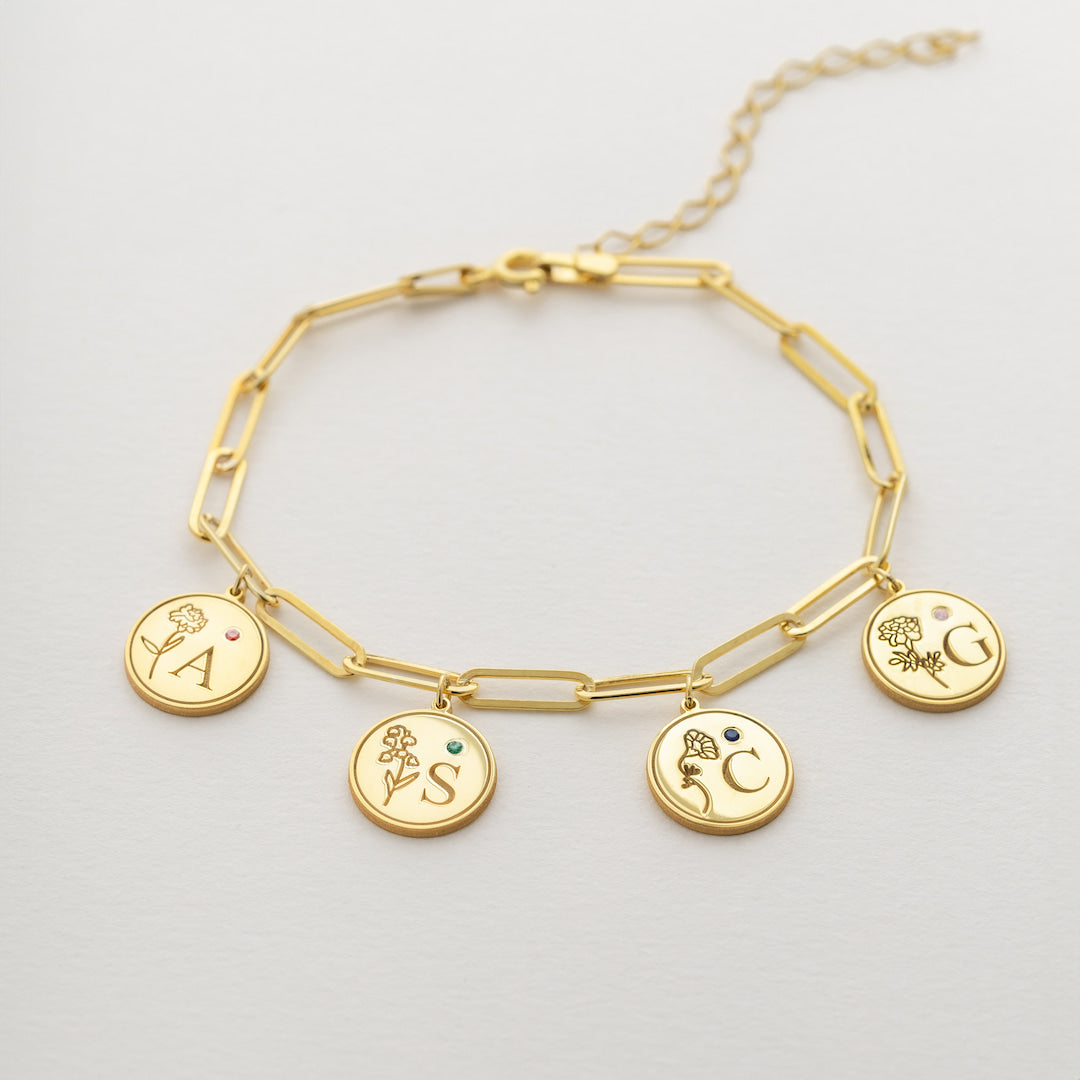 Birthflower Birthstone Bracelet