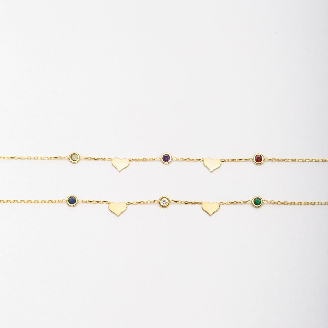 Birthstone and Letter Custom Necklace 