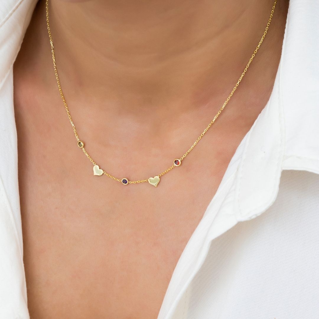Birthstone and Letter Custom Necklace 