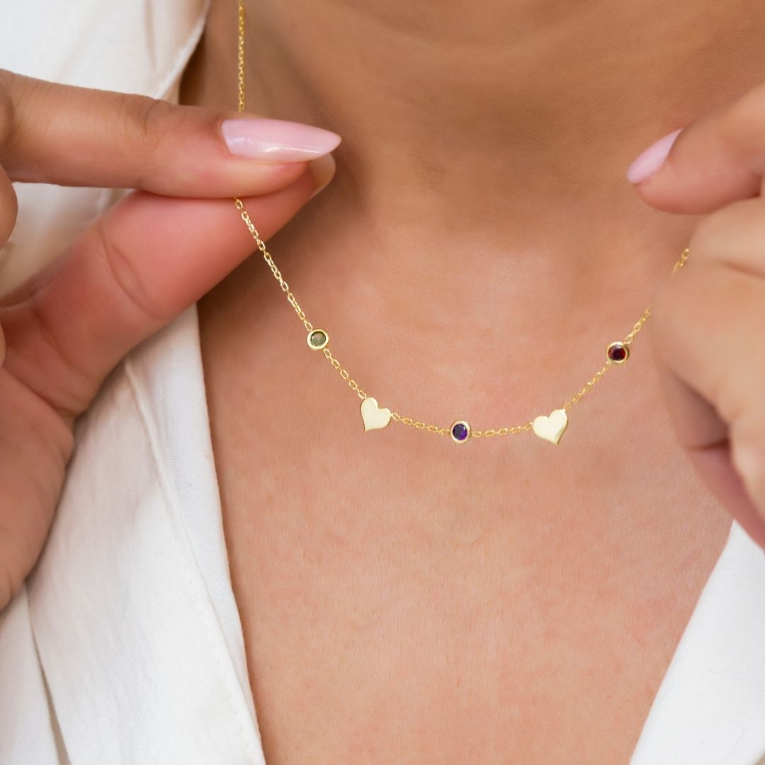 Birthstone and Letter Custom Necklace 