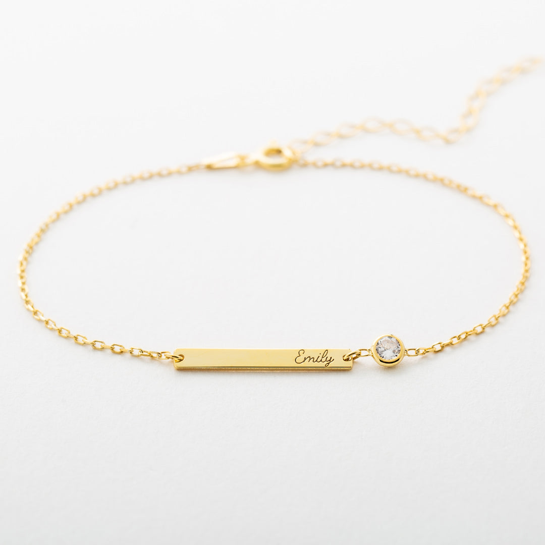 Birthstone bar bracelet