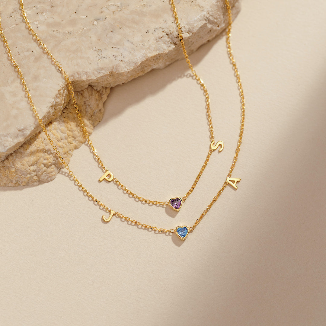 Birthstone Letter Necklace