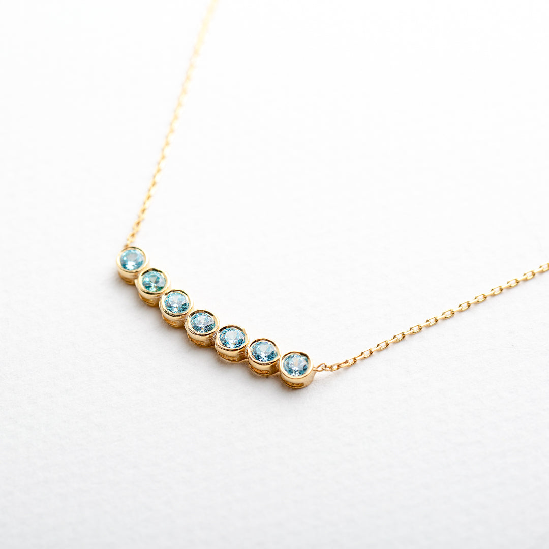 birthstone necklace gold silver rose