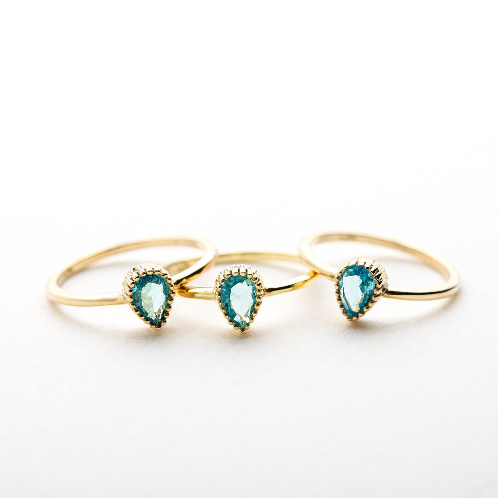 Drop Shape Birthstone Ring
