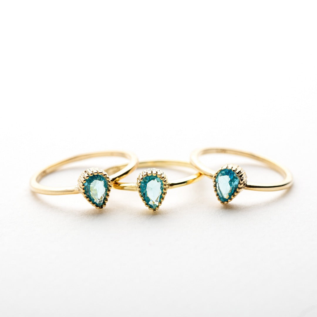 Drop Shape Birthstone Ring
