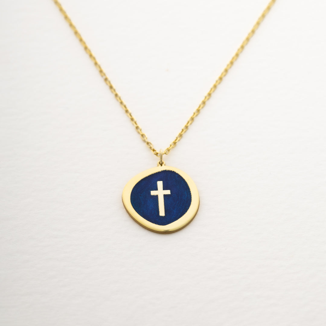 Blue Cross Necklace