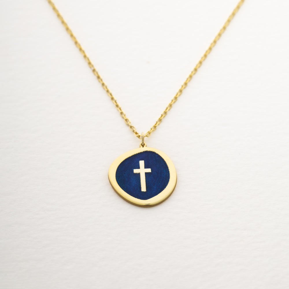 Blue Cross Necklace
