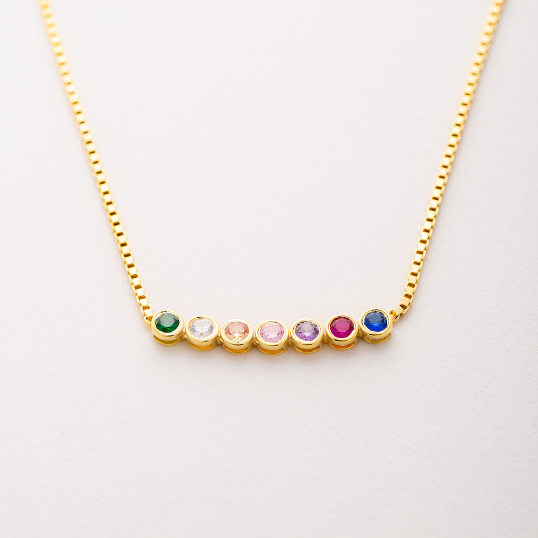 Box Chain Birthstone Necklace