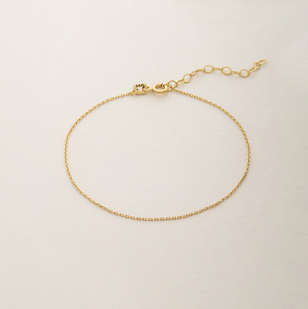 14K Solid Gold Chain Bracelet