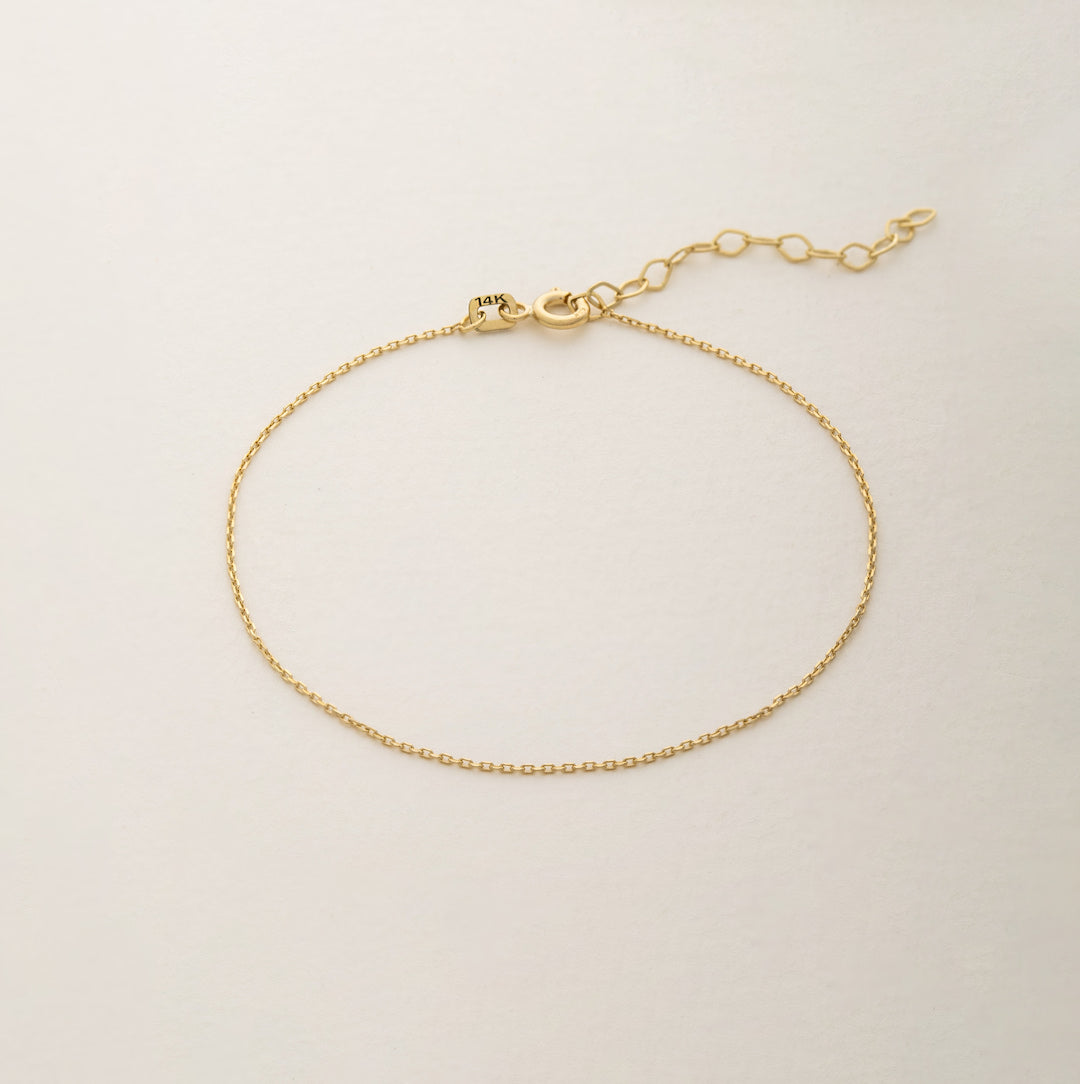 14K Solid Gold Chain Bracelet