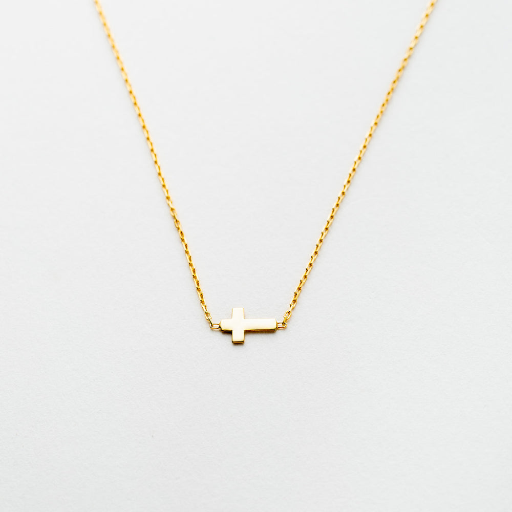 Centered Sideways Cross Necklace