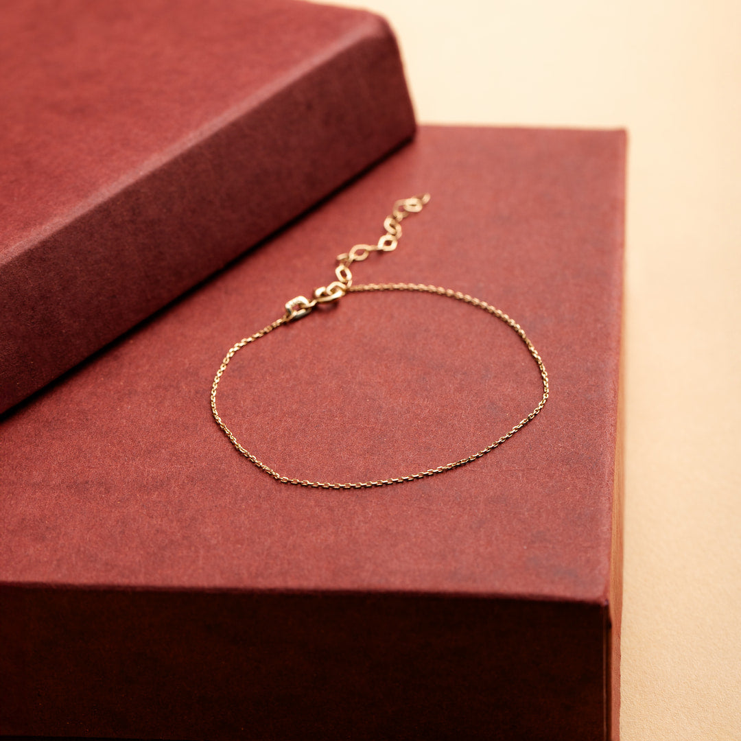 14K Solid Gold Chain Bracelet