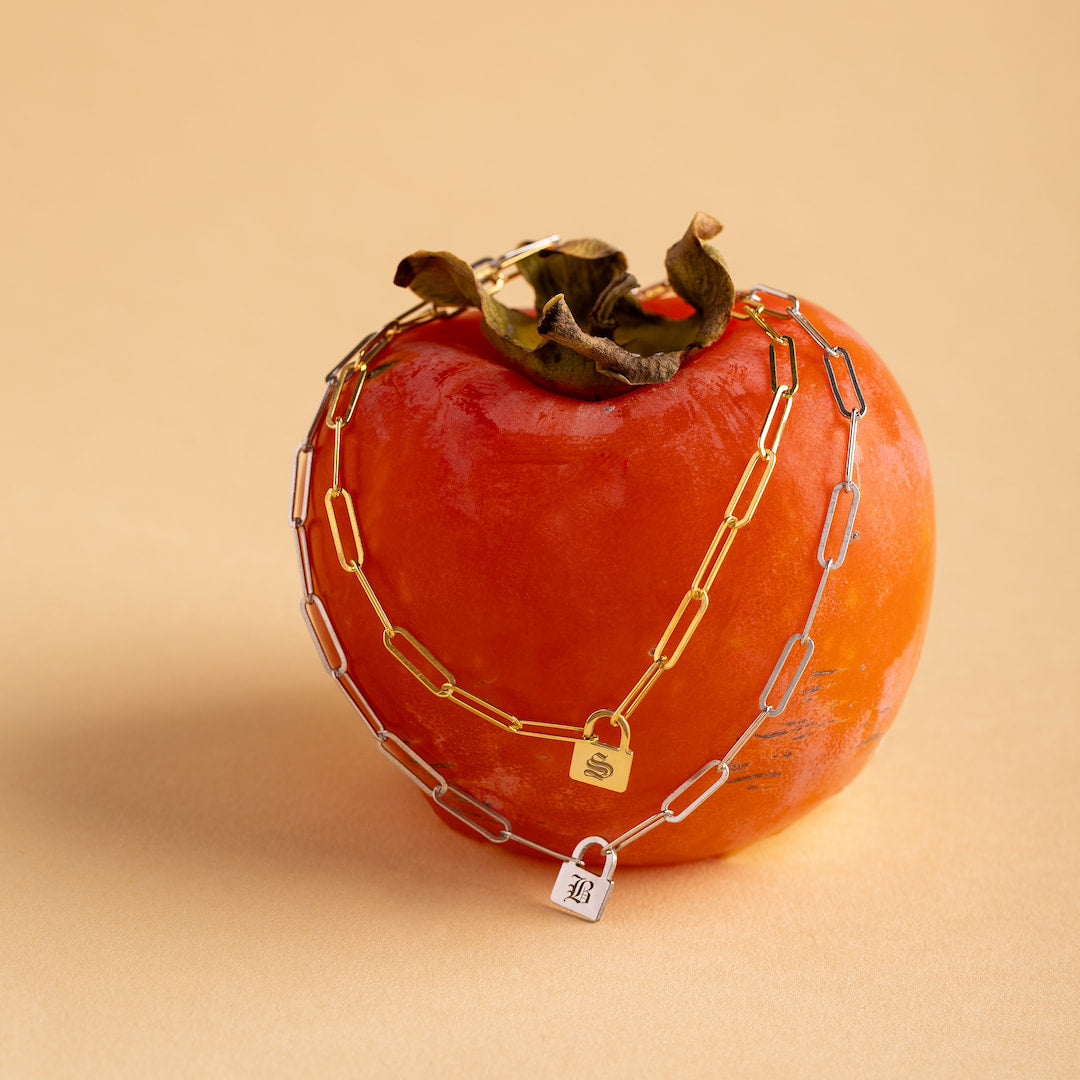 Padlock Initial Necklace