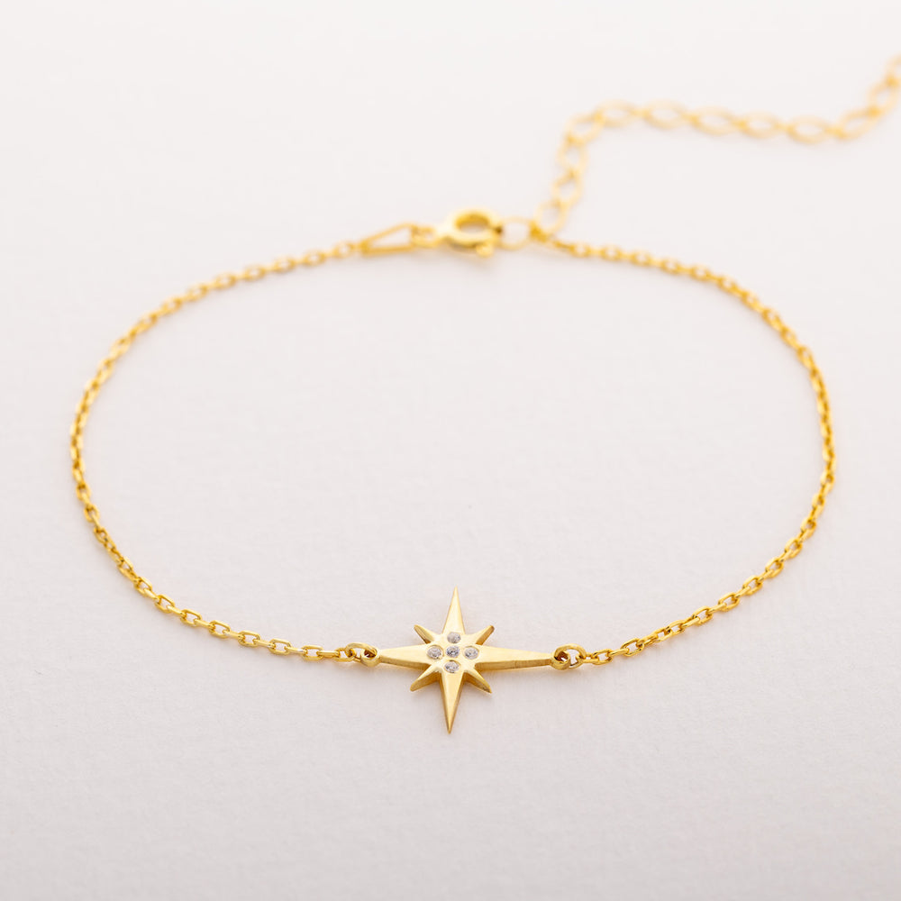 Compass Star Bracelet Gold Dainty